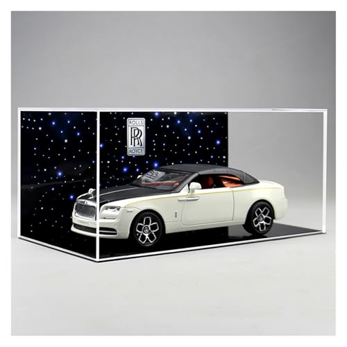 SYYANFEI Modellauto 1:24 Für Rolls Royce Mit Display Box Auto Modell Spielzeug Sammeln Fahrzeug Szene Ornamente Enthusiasten Spielzeugauto(White) von SYYANFEI
