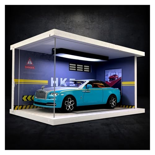 SYYANFEI Modellauto 1:24 Für Rolls Royce Mit Display Box Legierung Modell Spielzeug Auto Sammeln Fahrzeug Szene Ornamente Enthusiasten Spielzeugauto(Blau) von SYYANFEI