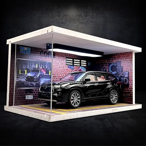 SYYANFEI Modellauto 1:24 Für Toyota Highlander Diecast Metall Spielzeug Fahrzeuge Auto Modell Computer Desktop Ornamente Display Geschenk Enthusiasten Spielzeugauto(Schwarz) von SYYANFEI