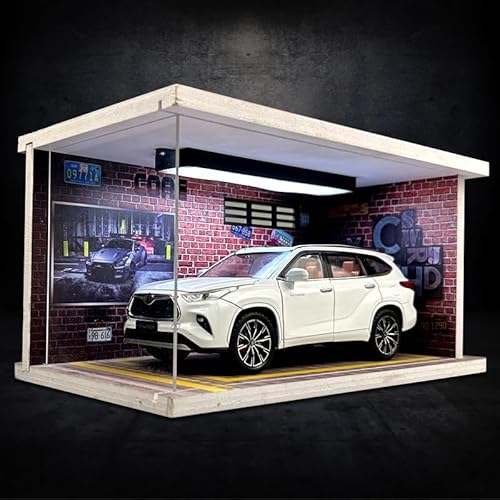 SYYANFEI Modellauto 1:24 Für Toyota Highlander Diecast Metall Spielzeug Fahrzeuge Auto Modell Computer Desktop Ornamente Display Geschenk Enthusiasten Spielzeugauto(White) von SYYANFEI