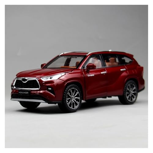 SYYANFEI Modellauto 1:24 Für Toyota Highlander Diecast Metall Spielzeug Fahrzeuge Auto Modell Geschenke Für Jungen Und Jugendliche Erwachsene Enthusiasten Spielzeugauto(Rot) von SYYANFEI