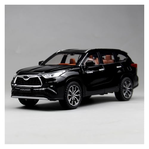 SYYANFEI Modellauto 1:24 Für Toyota Highlander Diecast Metall Spielzeug Fahrzeuge Auto Modell Geschenke Für Jungen Und Jugendliche Erwachsene Enthusiasten Spielzeugauto(Schwarz) von SYYANFEI