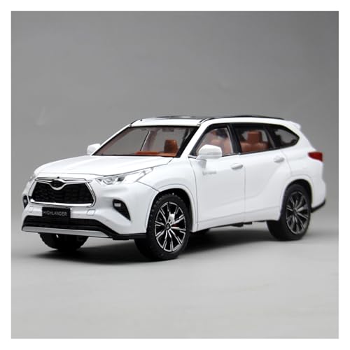 SYYANFEI Modellauto 1:24 Für Toyota Highlander Diecast Metall Spielzeug Fahrzeuge Auto Modell Geschenke Für Jungen Und Jugendliche Erwachsene Enthusiasten Spielzeugauto(White) von SYYANFEI