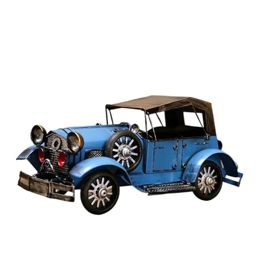 SYYANFEI Modellauto 1:24 Für Vintage Nostalgische Klassische Auto Modell Spielzeug Kreative Schreibtisch Ornament Geschenk Enthusiasten Spielzeugauto(Blau) von SYYANFEI