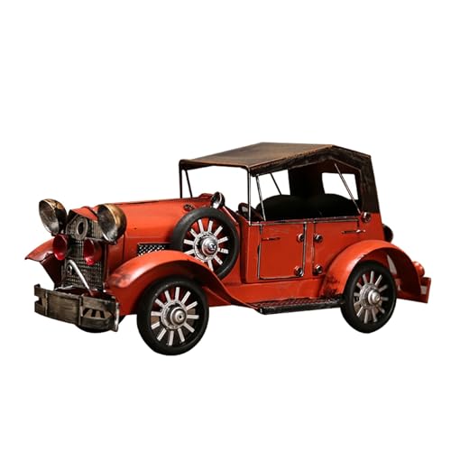SYYANFEI Modellauto 1:24 Für Vintage Nostalgische Klassische Auto Modell Spielzeug Kreative Schreibtisch Ornament Geschenk Enthusiasten Spielzeugauto(Rot) von SYYANFEI