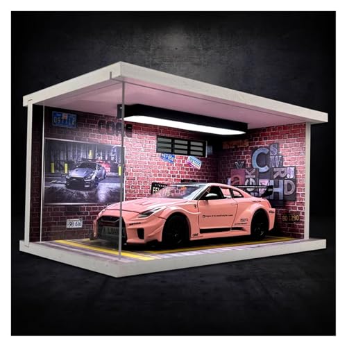 SYYANFEI Modellauto 1:24 Nissan Mit Displaybox Druckgusslegierung Spielzeug Sportwagen Sammlung Display Geschenke Enthusiasten Spielzeugauto(Rosa) von SYYANFEI