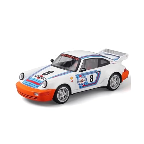 SYYANFEI Modellauto 1:24 Porsche 964 Gulf Sound Und Licht Pull Back Legierung Modell Auto Junge Spielzeug Erwachsene Statische Display Enthusiasten Spielzeugauto(White) von SYYANFEI