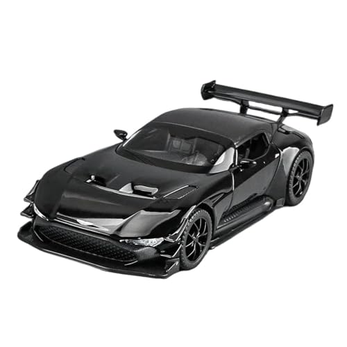 SYYANFEI Modellauto 1:32 Für Aston Martin Vulcan Legierung Sportwagen Druckguss Metall Rennwagen Modell Mit Sound Licht Pull Back Fahrzeuge Enthusiasten Spielzeugauto(Schwarz) von SYYANFEI