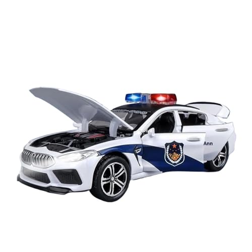 SYYANFEI Modellauto 1:32 Für BMW M8 Legierung Automodell Mit Sound Light Pull Back Spielzeug Metall Ornament Junge Geschenk Enthusiasten Spielzeugauto(White) von SYYANFEI