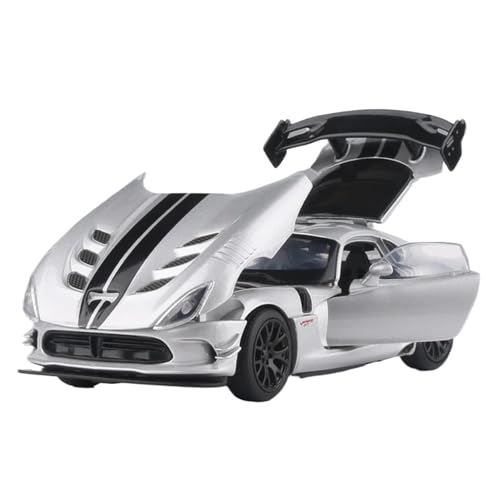 SYYANFEI Modellauto 1:32 Für Dodge Viper ACR SRT Legierung Sport Spielzeug Rennwagen Modell Sound Und Licht Erwachsene Auto Enthusiasten Junge Geschenk Enthusiasten Spielzeugauto(Gray) von SYYANFEI