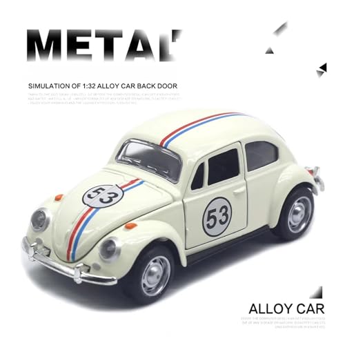 SYYANFEI Modellauto 1:32 Für Legierung Volkswagen Käfer Klassische Polizei Auto Sport Rennwagen Spielzeug Jungen Sammlung Enthusiasten Spielzeugauto(White) von SYYANFEI