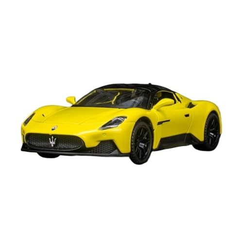 SYYANFEI Modellauto 1:32 Für Maserati MC20 Legierung Rennwagen Modell Simulation Sound Und Licht Zurück Für Hobby-Spiel Enthusiasten Spielzeugauto(Yellow) von SYYANFEI