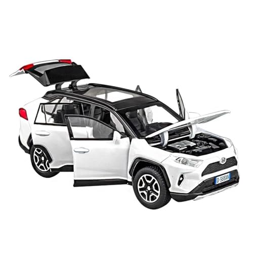 SYYANFEI Modellauto 1:32 Für RAV4 SUV 2023 Replika Legierung Geländewagen Modell Sammlung Hobby Enthusiasten Spielzeugauto(White) von SYYANFEI