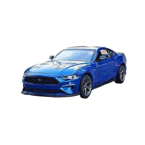 SYYANFEI Modellauto 1:34 Für Ford Mustang GT 2018 Sound Pull Back Spielzeug Auto Modell Bastler Junge Geschenk Enthusiasten Spielzeugauto(Blau) von SYYANFEI