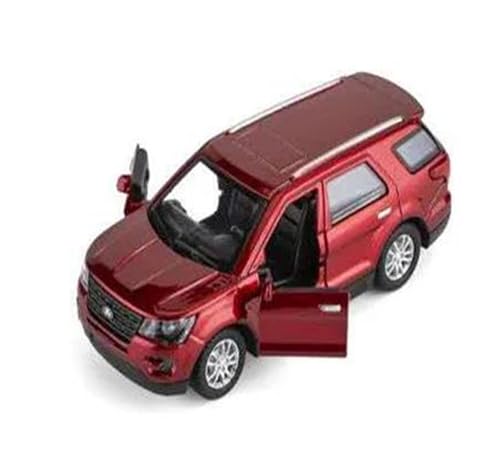 SYYANFEI Modellauto 1:36 Für Ford Explorer SUV Mit Lichtern Und Sound Spielzeugfigur Autos Für Jungen Teenager Erwachsene Bastler Geschenk Enthusiasten Spielzeugauto(Rot) von SYYANFEI