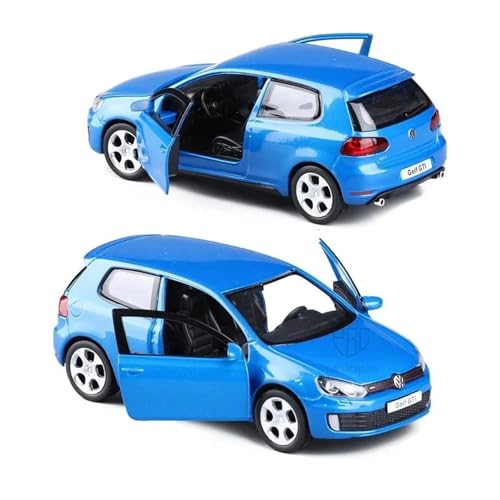 SYYANFEI Modellauto 1:36 Für Golf 6 GTI Diecast Alloy Automodell Mattschwarz Tür Kann Geöffnet Werden Enthusiasten Spielzeugauto(Blau) von SYYANFEI