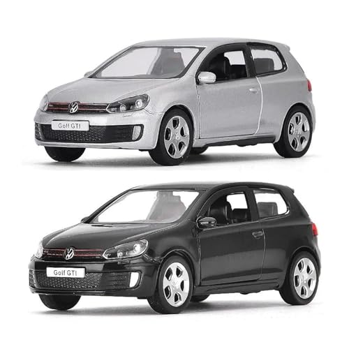 SYYANFEI Modellauto 1:36 Für Golf 6 GTI Diecast Alloy Automodell Mattschwarz Tür Kann Geöffnet Werden Enthusiasten Spielzeugauto(Gray) von SYYANFEI