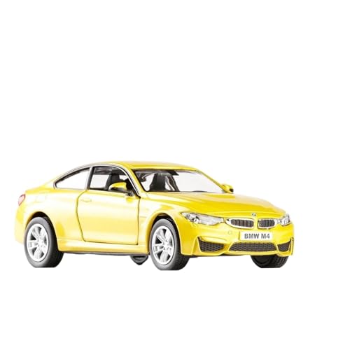 SYYANFEI Modellauto 1:36 für BMW M4 Mini Fahrzeuge Spielzeug Simulation Sound und Licht Enthusiasten sammeln Geschenke für Jungen Enthusiasten Spielzeugauto(Yellow) von SYYANFEI