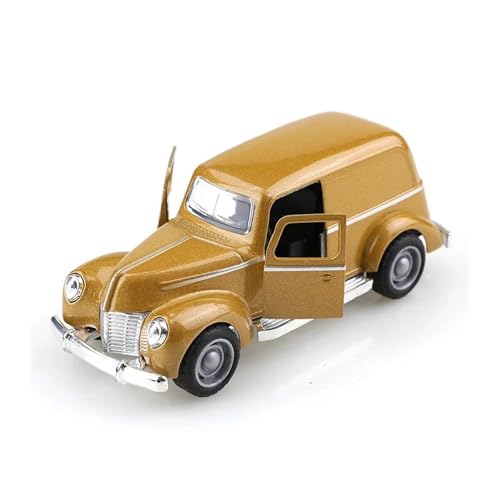 SYYANFEI Modellauto 1:38 Für Mini Retro Alloy Classic Metals Druckgussfahrzeug Spannender Pullback-Spaß Für Abenteuer-Spielzeit Enthusiasten Spielzeugauto(Yellow) von SYYANFEI