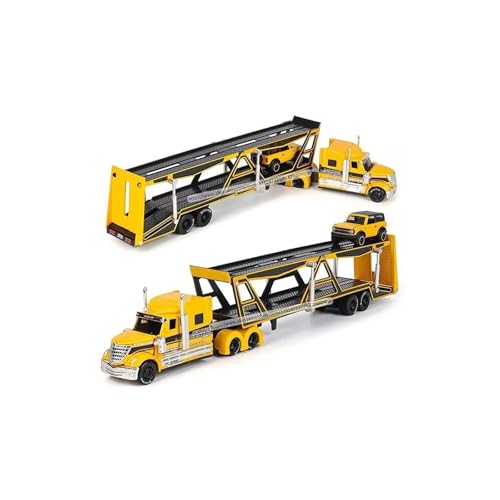 SYYANFEI Modellauto 1:64 Für Mack Anthem/International Transport Casting Manufacturing Trailer Modell Druckguss-Automodelle Enthusiasten Spielzeugauto(Yellow) von SYYANFEI