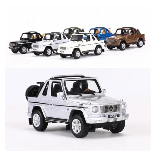 SYYANFEI Modellauto 1:64 Für Off-Road Cabrio G500 Cabrio W463 Eine Legierung Modell Auto Metall Ornamente Hobby Spielzeug Sammlung Enthusiasten Spielzeugauto(Gray) von SYYANFEI