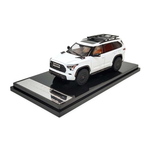 SYYANFEI Modellauto 1:64 Für Toyota Sequoia XK80 SUV Der Dritten Generation, Statische Anzeige, Legierungsmodellauto, Sammleredition Enthusiasten Spielzeugauto(White) von SYYANFEI
