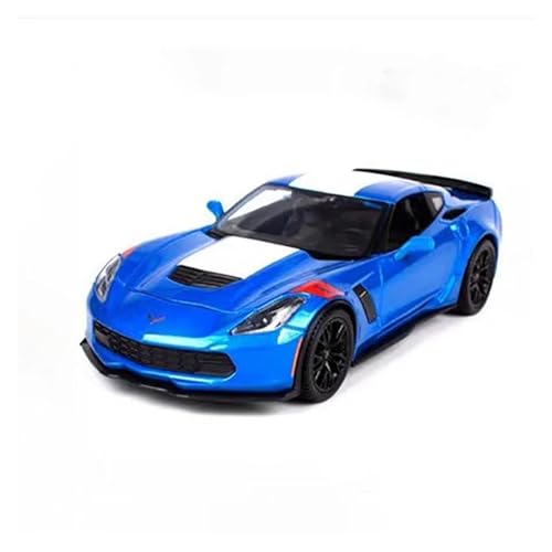 SYYANFEI Modellauto Druckguss 1:24 Für Corvette C7 2017 Simuliertes Sportwagenmodell Aus Legierung, Fan-Sammlung Display Heimdekoration Metallornamente Enthusiasten Spielzeugauto(Blau) von SYYANFEI