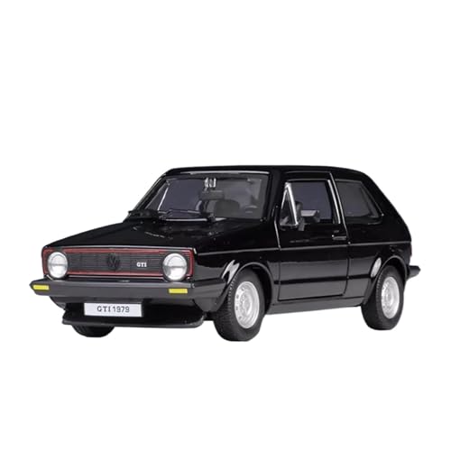 SYYANFEI Modellauto Druckguss 1:24 Für Maßstab 1979 Golf Mk1 GTI Simulation Legierung Auto Modell Fan Sammlung Hause Dekoration Metall Ornforaments Enthusiasten Spielzeugauto(Schwarz) von SYYANFEI