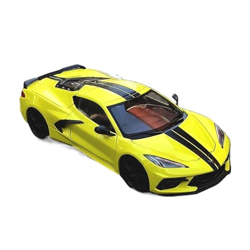 SYYANFEI Modellauto Druckguss 1:24 Für Maßstab Corvette Sports 2020 Autosimulation Legierung Automodell Fan-Kollektion Home Dforecoration Metallornamente Enthusiasten Spielzeugauto(Yellow) von SYYANFEI