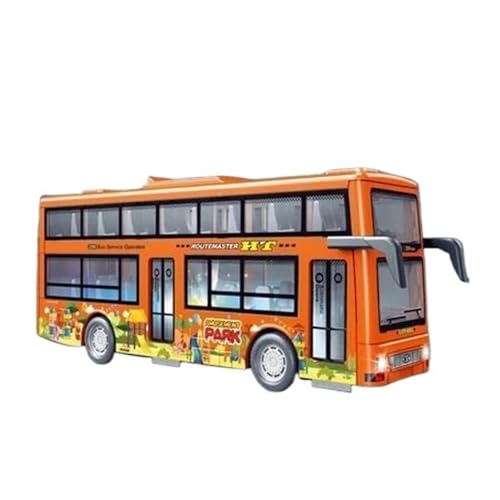 SYYANFEI Modellauto Für Legierung Diecast Auto Spielzeug Mit Lichtern Und Musik Doppeldecker Sightseeing Bus Für Jungen Spielzeug Enthusiasten Spielzeugauto(Orange) von SYYANFEI