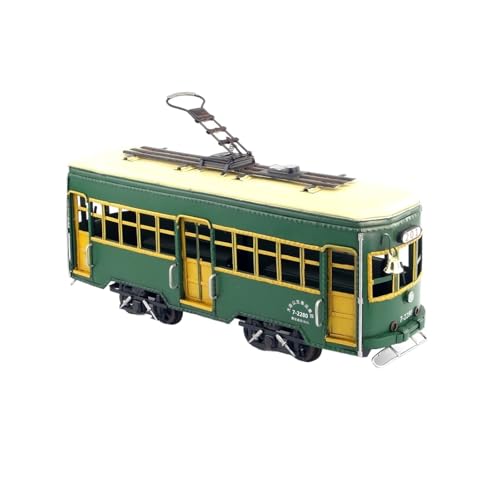 SYYANFEI Modellauto Für Vintage Schmiedeeisen Straßenbahn Bus 201 Modell Auto Spielzeug Kreative Handwerk Souvenir Home Decor Geschenke Enthusiasten Spielzeugauto(Grün) von SYYANFEI