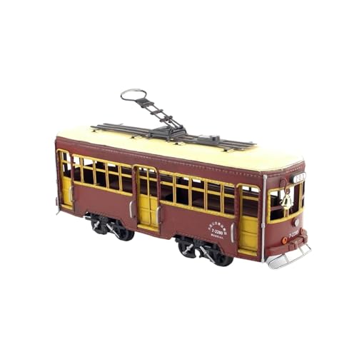 SYYANFEI Modellauto Für Vintage Schmiedeeisen Straßenbahn Bus 201 Modell Auto Spielzeug Kreative Handwerk Souvenir Home Decor Geschenke Enthusiasten Spielzeugauto(Rot) von SYYANFEI