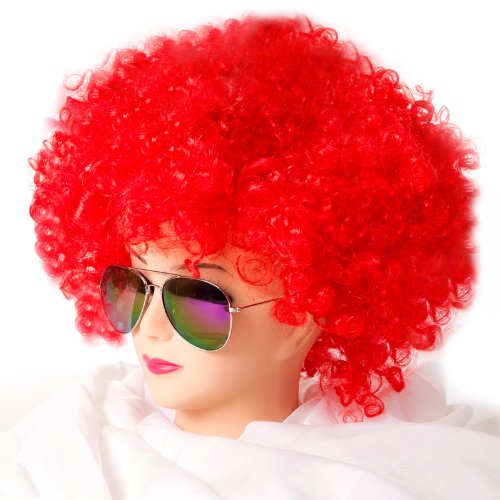 Cabaret Perücken Bob Afro Perücke Karneval Fasching Kostüm Chique Babe Locken (Afro Rot) von SZ-DESIGN