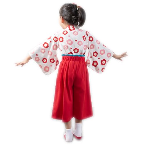 Kimono-Kostüme für Mädchen, Samurai-Kleidung, Set, Prinzessin, japanisches Kleid, Outfits, Halloween-Kostüm, Cosplay, Umhang, Rot von SZCQ