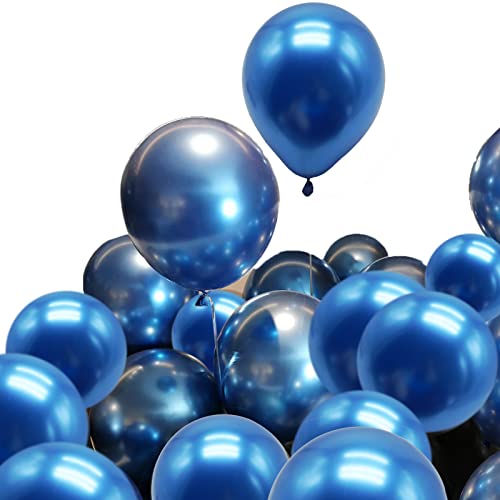 Blaue Metallic-Ballons, 100 Stück, 25,4 cm, Latex-Luftballons für Geburtstag, Hochzeit, Festival, Party-Dekorationen von SZCXDKJ