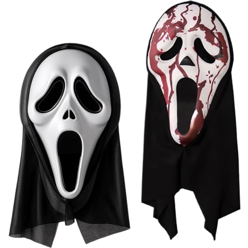 SZJFYMQ Halloween Scream Maske,2PCS Cosplay Horror Gruselige Schrei Geister,Halloween Horror Maske Party Make-up-Ball Geister Gesicht Schreien Skelett Geister SZJFYMQ Halloween Scream Maske,2PCS Cosplay Horror Gruselige Schrei Geister,Halloween Horror Maske Party Make-up-Ball Geister Gesicht Schreien Skelett Geister von SZJFYMQ