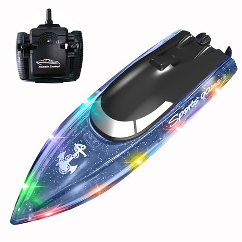 Ferngesteuertes Boot mit LED-Licht für Kinder,RC Boot mit über 100 Minuten Spielzeit, 2,4 GHz Hochgeschwindigkeits-RC-Rennboote für See/Pool/Teich,Wasserspielzeug-Geschenk für Jungen und Mädchen,Blau Ferngesteuertes Boot mit LED-Licht für Kinder,RC Boot mit über 100 Minuten Spielzeit, 2,4 GHz Hochgeschwindigkeits-RC-Rennboote für See/Pool/Teich,Wasserspielzeug-Geschenk für Jungen und Mädchen,Blau von SZJJX