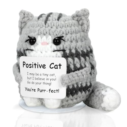 SZMDLX Pocket-Hug-Glücksbringer Katzen, Emotional Support Gestrickt Personalisierte Geschenke Positive Kartoffel,Positive Geschenke Doll Mutmacher Geschenk für Freunde,Studenten,Familie ﻿ von SZMDLX