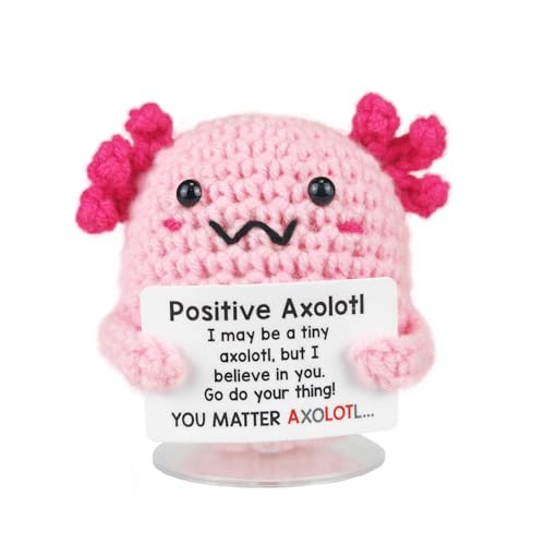 SZMDLX Positive Kleine Axolotl, Kreative niedliche Häkel Salamander Pocket Hug Puppen,Positive Geschenke Strickpuppe Positive Kartoffel Deutsch Geschenke für Freunde,Studenten (Süße Salamander) von SZMDLX