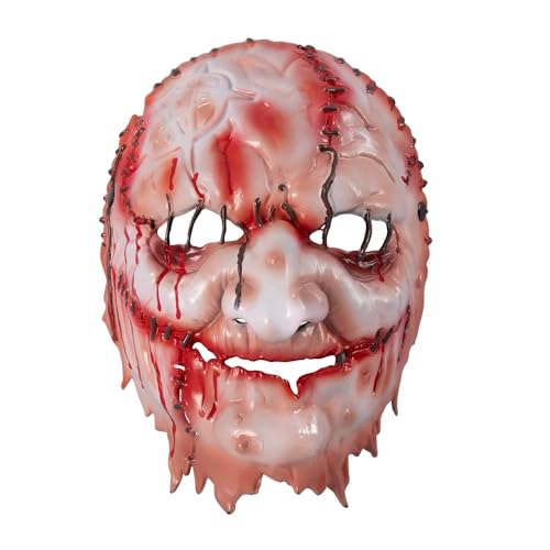 Horror Hexen Cosplay Gegenstände Fest Kleid RP Maske Stereo Realistische Halloween Maske (Rot, One Size) von SZRXKJ