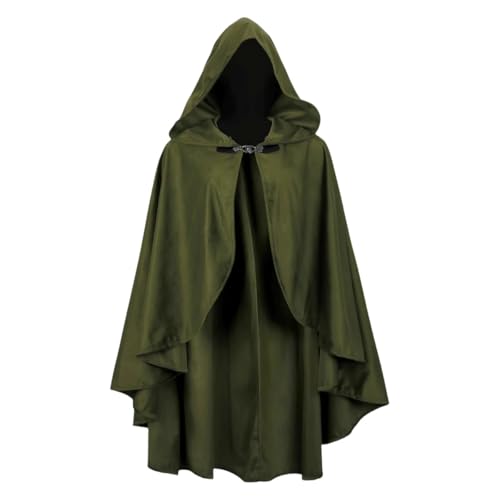 SZRXKJ Renaissance Kostüm Kapuzenmäntel Erwachsene Halloween Mittelalter Samt Schal (Grun, One Size) von SZRXKJ