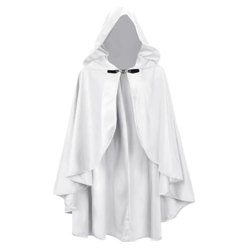 SZRXKJ Renaissance Kostüm Kapuzenmäntel Erwachsene Halloween Mittelalter Samt Schal (Weiß, One Size) von SZRXKJ