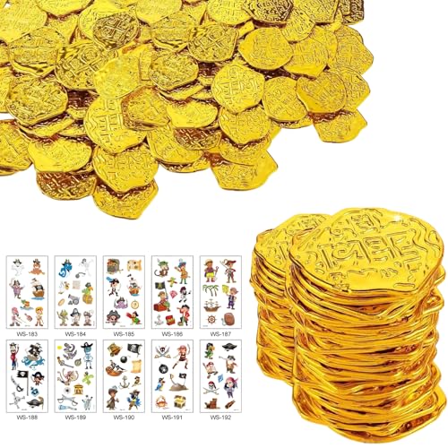 SZSMW 110 GoldmüNzen - GoldmüNzen Kinder - GoldmüNze - Perfekt FüR Piratendekorationen FüR die Geburtstage Von Kindern, Halloween -Partys,Geeignet FüR Jungen und MäDchen Jeden Alters SZSMW 110 GoldmüNzen - GoldmüNzen Kinder - GoldmüNze - Perfekt FüR Piratendekorationen FüR die Geburtstage Von Kindern, Halloween -Partys,Geeignet FüR Jungen und MäDchen Jeden Alters von SZSMW