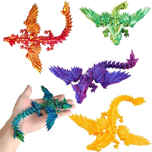 SZSMW 5 Drachen Spielzeug - 3D Drache - Fidget Drache - Geeignet FüR Den Dekorieren Eines Beliebigen Raums,FüGen Sie Dem BüRo, Dem Wohnzimmer Oder Dem Schlafzimmer Einen Hauch Heller Farbe Hinzu von SZSMW