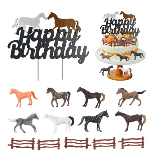 SZSMW 15er-Pack Tortendeko Pferd - Tortenaufleger Pferd - Pferde Tortendeko - Geeignet FüR Pferdeparty-Dekorationen, Tier-Mottopartys, Sommerparty-Dekorationen, Wiederverwendbar von SZSMW