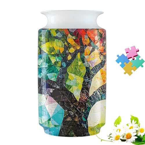 Passen Sie an, was Sie brauchen, 3D-Blumenvasen-Puzzle für Erwachsene – 62-teiliges DIY gebogenes Kunststoff-Puzzle für Valentinstag, Weihnachten, Muttertag und Einweihungsgeschenke (D) von SZSXYBZ