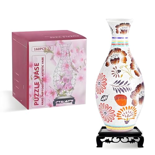 Passen Sie an, was Sie brauchen, 3D-Puzzle-Vase für Erwachsene – DIY-Blumenarrangement & Heimdekoration mit 160 gebogenen Kunststoffteilen – perfektes Einweihungsgeschenk für Puzzle-Liebhaber von SZSXYBZ