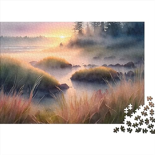 Moon Meadow River Puzzle for Erwachsene, lustiges 1000-teiliges Puzzle-Spielzeug, intellektuelles Spiel, Stressabbau-Spielzeug, Heimdekoration(Style) von SZTVECFW