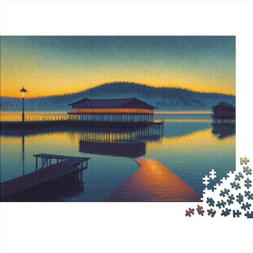 Moon Meadow River Puzzle for Erwachsene, lustiges 1000-teiliges Puzzle-Spielzeug, intellektuelles Spiel, Stressabbau-Spielzeug, Heimdekoration(Style-122) von SZTVECFW