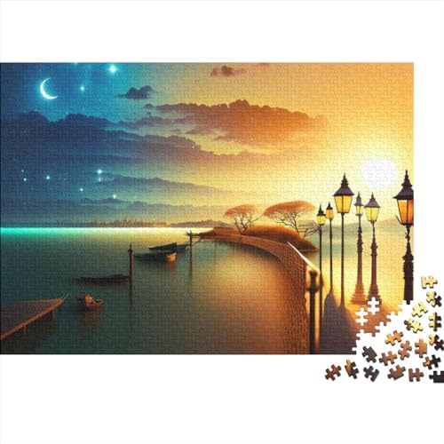 Moon Meadow River Puzzle for Erwachsene, lustiges 1000-teiliges Puzzle-Spielzeug, intellektuelles Spiel, Stressabbau-Spielzeug, Heimdekoration(Style-5) von SZTVECFW